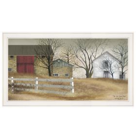 "The Old Stone Barn" by Billy Jacobs, Ready to Hang Framed Print, White Frame