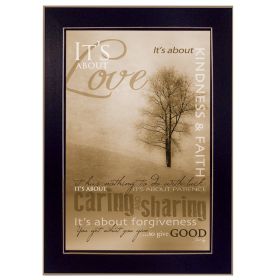 "Its About Love" By Marla Rae, Printed Wall Art, Ready To Hang Framed Poster, Black Frame