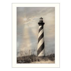 "Cape Hatteras Lighthouse" By Lori Deiter, Printed Wall Art, Ready To Hang Framed Poster, White Frame