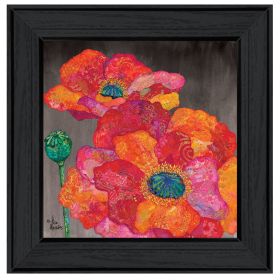 "Blooms on Black II" by Lisa Morales, Ready to Hang Framed Print, Black Frame