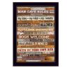 "Man Cave Rules" By Marla Rae, Printed Wall Art, Ready To Hang Framed Poster, Black Frame