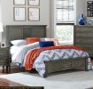 Cool Gray Finish 1pc Full Size Bed Louvered Panel Headboard Footboard Transitional Style Bedroom Wooden Furniture