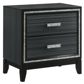 Weathered Black 2-drawer Nightstand