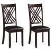 Black and Espresso Cross Back Side Chairs (Set of 2)