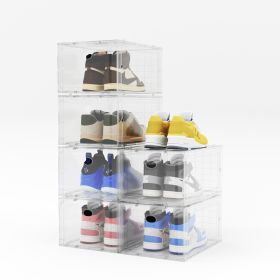 Set of 6 Stackable Clear Plastic Shoe Storage Box