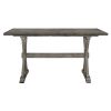 Rustic Look Distressed Gray Finish 1pc Counter Height Dining Table Solid Rubberwood Kitchen Dining Furniture