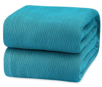 Queen Size Blanket for Bed 100% Cotton Blankets Soft and Breathable 410Gsm Waffle Lightweight Summer Blanket 90x90 Inches Teal