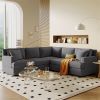 Sectional Modular Sofa with 2 Tossing cushions and Solid Frame for Living Room