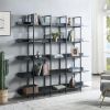 [VIDEO] 5 Tier Bookcase Home Office Open Bookshelf, Vintage Industrial Style Shelf with Metal Frame, MDF Board