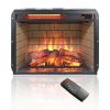 23 inch infrared quartz heater fireplace insert -woodlog version with brick