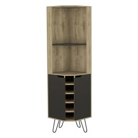 Corner Bar Cabinet Leverkusen, Living Room, Aged Oak / Black