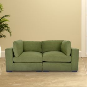 Forest Green Loveseat Sofa for Living Room, Modern D√©cor Love Seat Mini Small Couches for Small Spaces and Bedroom with Solid Wood Frame (Polyester)