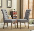 Habit Solid Wood Tufted Parsons Dining Chair, Set of 2, Grey