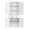 Single Drawer Double Door Storage Cabinet White