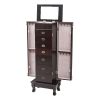 Standing Jewelry Armoire Cabinet Makeup Mirror and Top Divided Storage Organizer, Large Standing Jewelry Armoire Storage Chest with 7 Drawers, 2 Swing