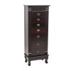 Standing Jewelry Armoire Cabinet Makeup Mirror and Top Divided Storage Organizer, Large Standing Jewelry Armoire Storage Chest with 7 Drawers, 2 Swing