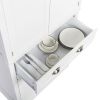 Single Drawer Double Door Storage Cabinet White