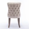 Furniture,Upholstered Wing-Back Dining Chair with Backstitching Nailhead Trim and Solid Wood Legs,Set of 2, Beige,SW8809BG,KD