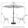 7.5FT Patio Umbrella with Crank and Push Button Tilt, Outdoor Table Market Umbrella with Aluminum Pole - Grey