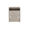 Eter Nightstand , End Table, Side Table Superior Top, Two Drawers -Light Gray