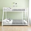 Metal Bunk Bed Twin Over Full Size with Removable Stairs, Heavy Duty Sturdy Frame with 12" Under-Bed Storage for Teen & Adults, Teens, No Box Spring N