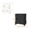 Ralston 2-Drawer Nightstand in Black