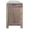 Storage Bench with Removable Basket and 2 Drawers, Fully Assembled Shoe Bench with Removable Cushion (White Washed)