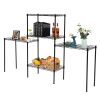 Changeable Assembly Floor Standing Carbon Steel Storage Rack Black