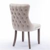 Furniture,Upholstered Wing-Back Dining Chair with Backstitching Nailhead Trim and Solid Wood Legs,Set of 2, Beige,SW8809BG,KD