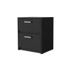 Caleb Black 2-Drawer Nightstand