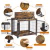 Furniture Dog Cage Crate with Double Doors, Rustic Brown, 38.58'' W x 25.2'' D x 27.17'' H