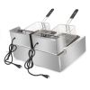 Stainless Steel Double Cylinder Electric Fryer US Plug