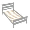 Twin Bed with Headboard and Footboard, Grey