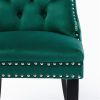 Collection Modern, High-end Tufted Solid Wood Contemporary Velvet Upholstered Dining Chair with Wood Legs Nailhead Trim 2-Pcs Set,Green, SW2001GN