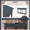 Rustic Brushed Texture Entryway Table Console Table with Drawer and Bottom Shelf for Living Room (Antique Navy)