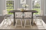 Rustic Look Distressed Gray Finish 1pc Counter Height Dining Table Solid Rubberwood Kitchen Dining Furniture