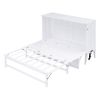 Queen Size Murphy Bed with Built-In Charging Station and a Shelf, White