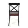 Roshan Farmhouse Acacia Wood Dining Chairs, Black / Walnut