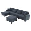 [VIDEO provided] [New] 133*65" Corduroy Modular Sectional Sofa,U Shaped Couch with Armrest Bags,6 Seat Freely Combinable Sofa Bed,Comfortable and Spac