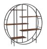 Round 5-Tier Metal Plant Stand bookcase storage rack;  Indoor Living Room Terrace Garden Balcony Display Stand