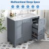 36 Inch Modern Bathroom Vanity with USB Charging, Two Doors and Three Drawers Bathroom Storage Vanity Cabinet with single top, Small Bathroom Vanity c