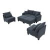 [VIDEO provided] [New] 133*65" Corduroy Modular Sectional Sofa,U Shaped Couch with Armrest Bags,6 Seat Freely Combinable Sofa Bed,Comfortable and Spac