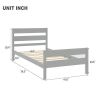 Twin Bed with Headboard and Footboard, Grey