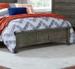 Cool Gray Finish 1pc Full Size Bed Louvered Panel Headboard Footboard Transitional Style Bedroom Wooden Furniture