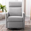 Modern Upholstered Rocker Nursery Chair Plush Seating Glider Swivel Recliner Chair, Gray