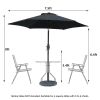 7.5FT Patio Umbrella with Crank and Push Button Tilt, Outdoor Table Market Umbrella with Aluminum Pole - Black