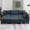 [VIDEO provided] [New] 133*65" Corduroy Modular Sectional Sofa,U Shaped Couch with Armrest Bags,6 Seat Freely Combinable Sofa Bed,Comfortable and Spac