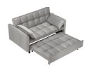 Modern Velvet Loveseat Futon Sofa Couch Pullout Bed, Small Love Seat Lounge Sofa w/Reclining Backrest, Toss Pillows, Pockets, Furniture for Living Roo