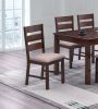 Contemporary Antique Cherry 7pc Dining Set Table And 6x Side Chairs Melamine Table Top Fabric Cushion Seats Chairs Solid wood Dining Room Furniture