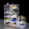 Set of 6 Stackable Clear Plastic Shoe Storage Box